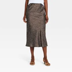 Women's Midi Slip Skirt - A New Day™ Brown S