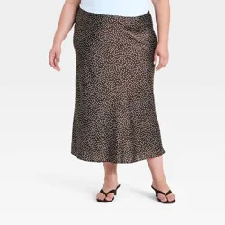 Women's Midi Slip Skirt - A New Day™ Brown XXL