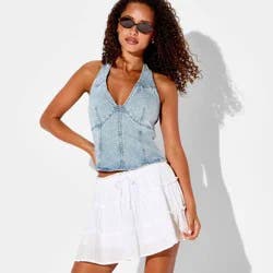 Women's Tiered Mini Skort - Wild Fable™ White S