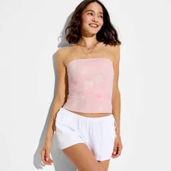 Women's ButterBliss Reversible Tube Top - Wild Fable™ Light Pink Floral S