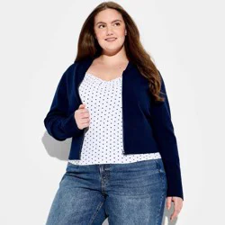 Women's Zip-Up Cardigan Sweater - Wild Fable™ Navy Blue XXL