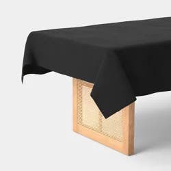 60x84" Cotton Sateen Tablecloth Black - Threshold™