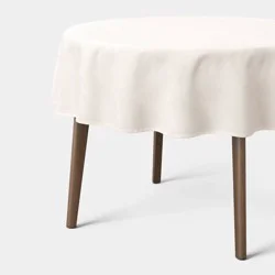 70" Linen Blend Round Tablecloth Ivory - Threshold™