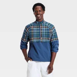 Men's Half Zip Pullover Jacket - Goodfellow & Co™ Dark Blue L