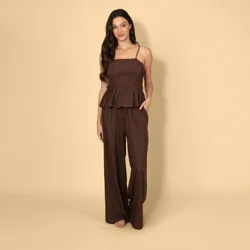 Solid & Striped Women's Mid-Rise Drawstring Linen Blend Pull-On Pants - Brown M