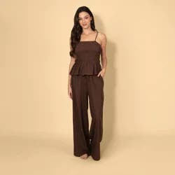 Solid & Striped Women's Mid-Rise Drawstring Linen Blend Pull-On Pants - Brown M