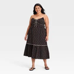 Women's Ruffle Maxi Pullover Sundress - Universal Thread™ Brown Floral XXL