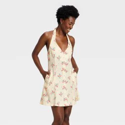 Women's Floral Mini Sundress - Universal Thread™ Cream XS