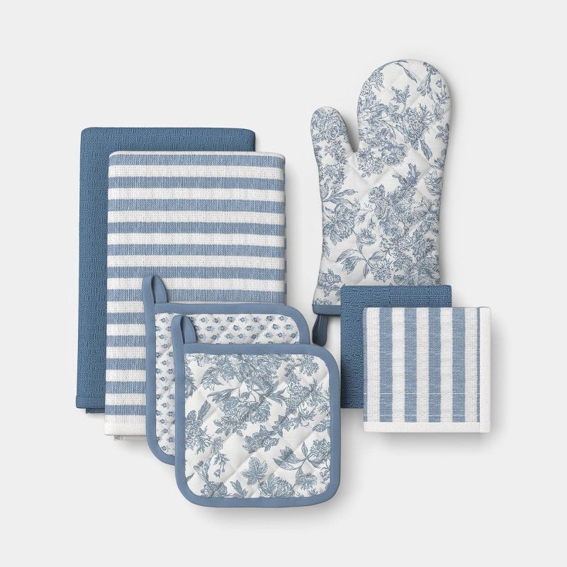slide 1 of 3, 7pc Kitchen Starter Set Blue - Threshold™, 7 ct