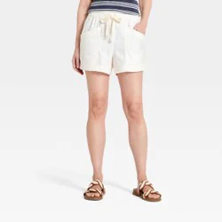 Women's High-Rise Relaxed Pull-On Shorts - Universal Thread™ Cream L