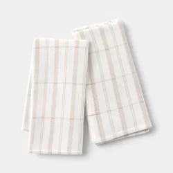 2pk Cotton Flour Sack Stripes Tan - Threshold
