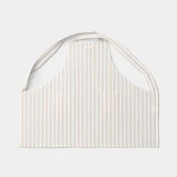 Cotton Neutral Ticking Stripe Smock Adult Apron Tan - Threshold