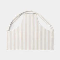 Cotton Neutral Ticking Stripe Smock Adult Apron Tan - Threshold