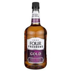 Four Freedoms Caribbean Gold Rum 1.75 L Bottle – Smooth Aged Rum 40% ABV (80 Proof)