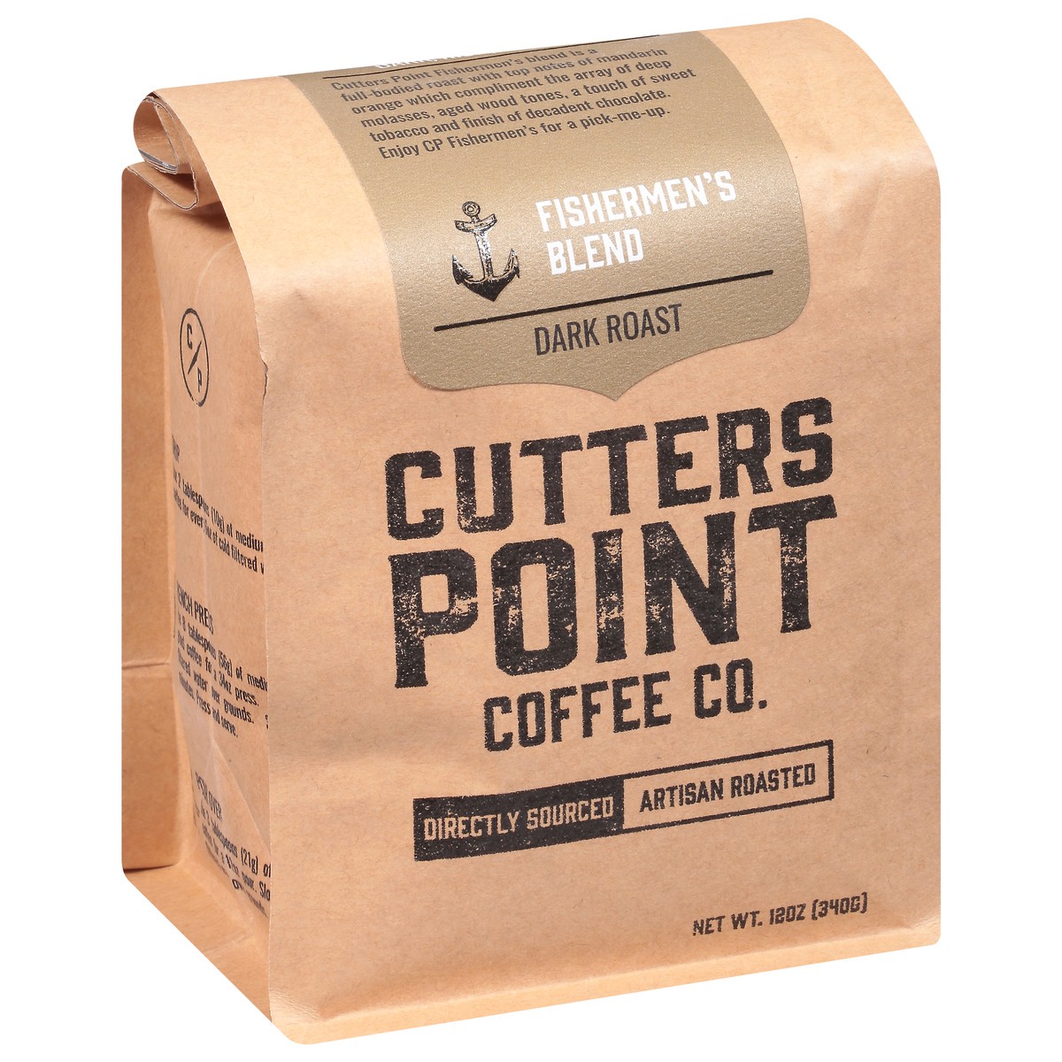 slide 8 of 9, Cutters Point Coffee Co. Dark Roast Fresh Ground Fishermen's Blend Coffee 12 oz, 12 oz