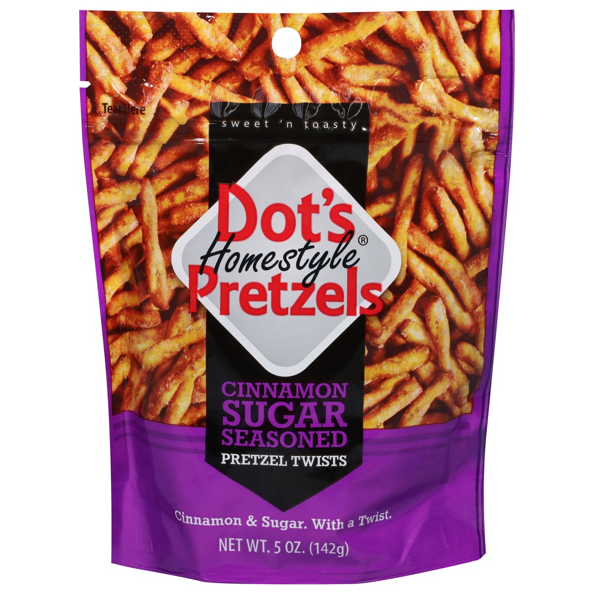 slide 9 of 14, Dot's Homestyle Pretzels Cinnamon Sugar Seasoned Pretzel Twists 5 oz, 5 oz
