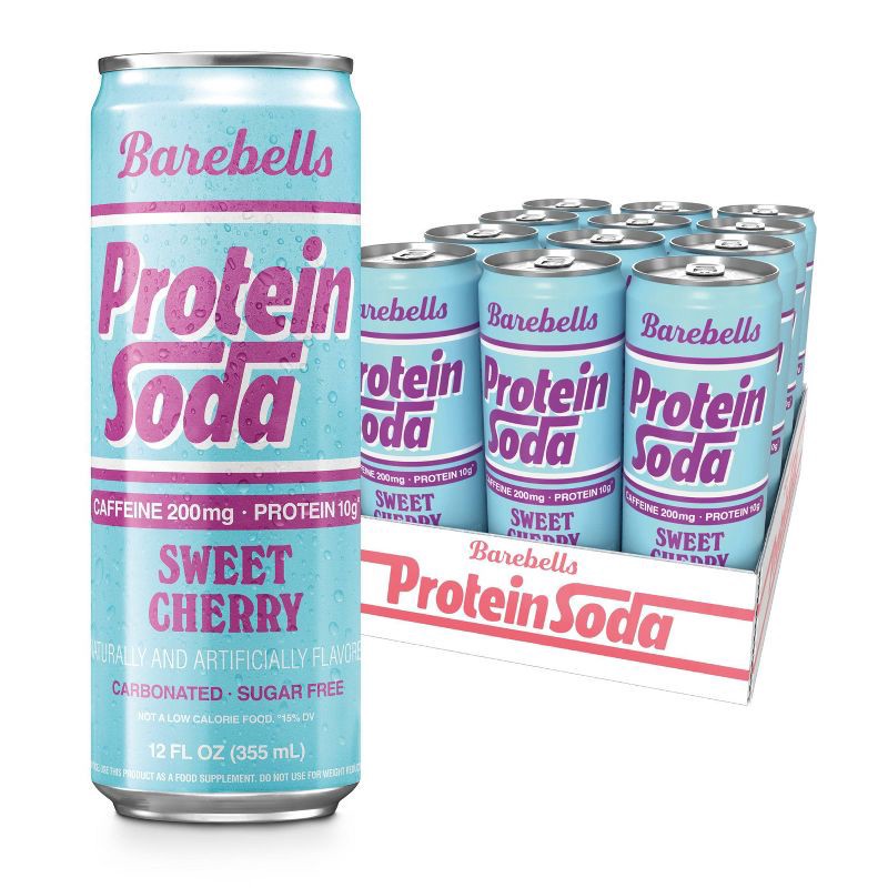 slide 5 of 5, Barebells Soda - Sweet Cherry - 12 fl oz, 12 fl oz