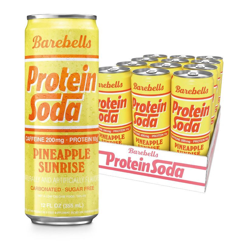 slide 5 of 5, Barebells Soda - Pineapple Sunrise - 12 fl oz, 12 fl oz