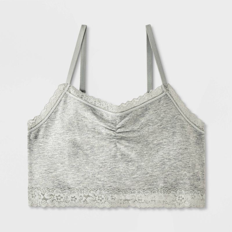 slide 1 of 4, Girls' Lace Bralette - art class™ Heathered Gray XL, 1 ct