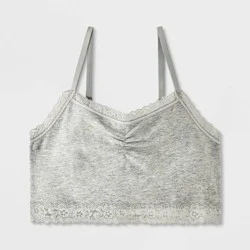 Girls' Lace Bralette - art class™ Heathered Gray XL
