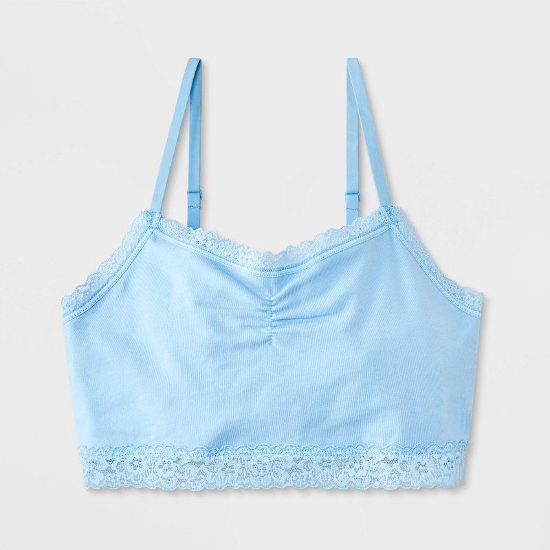 slide 1 of 4, Girls' Lace Bralette - art class™ Blue XL, 1 ct