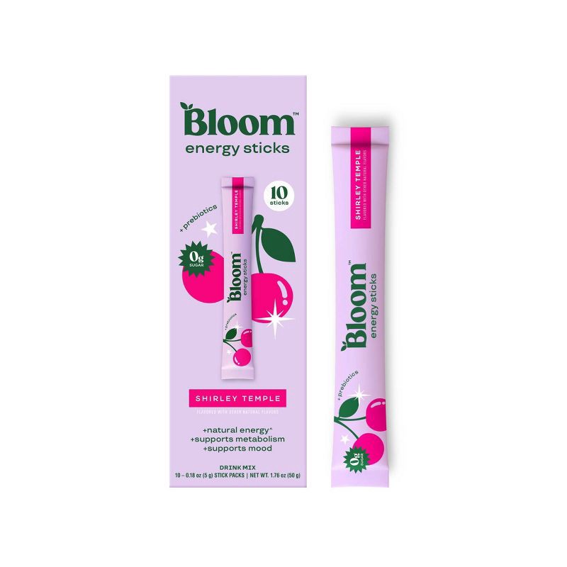 slide 1 of 6, BLOOM NUTRITION Shirley Temple Natural Energy Sticks - 10ct, 10 ct