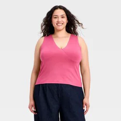 Women's V-Neck Tank Top - A New Day™ Pink XXL