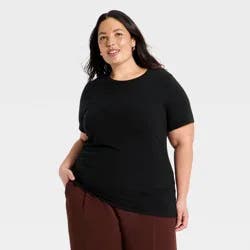 Women's Asymmetrical T-Shirt - A New Day™ Black XL