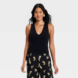 Women's V-Neck Tank Top - A New Day™ Black L