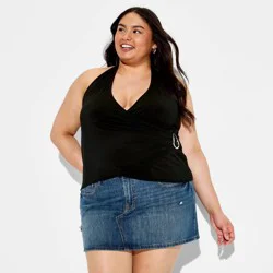 Women's Hardware Halter Top - Wild Fable™ Black XXL