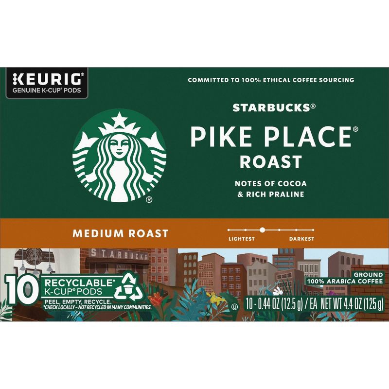 slide 1 of 1, Starbucks Pikes Place Medium Roast Keurig K-Cup Coffee Pods - 10ct, 10 ct