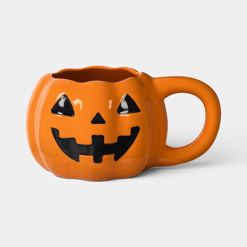 slide 1 of 3, 14.5 fl oz Orange Pumpkin Figural Mug - Hyde and EEK! Boutique™, 14.5 fl oz
