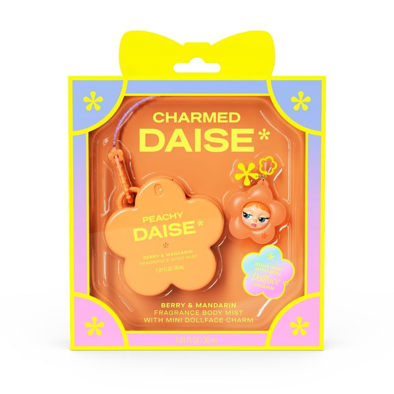slide 1 of 9, DAISE Mini Body Mist + Charm - Peachy - 1.01 fl oz, 1.01 fl oz