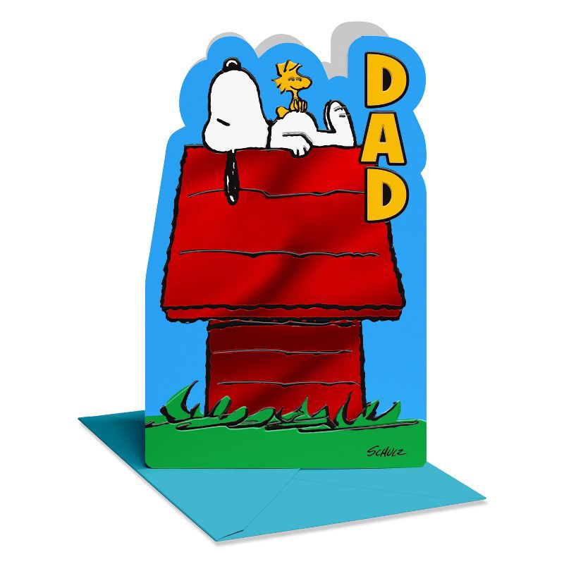 slide 1 of 4, American Greetings Peanuts Snoopy Father's Day Card for Dad, Relax and Enjoy, Includes Envelope, 1 ct