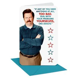 American Greetings Parks and Recreation Ron Swanson Father's Day Card for Dad, Enjoy Your Day Off, Includes Envelope