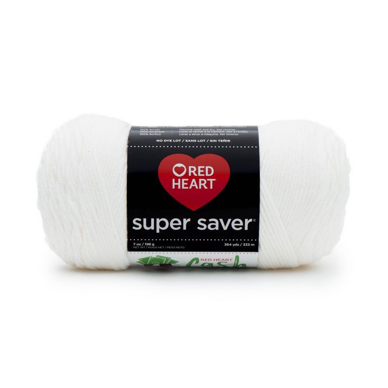 slide 1 of 7, Red Heart Super Saver White, 1 ct