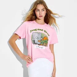 Frog and Toad Women's Wake Up Frog & Toad Short Sleeve Graphic T-Shirt - Pink M