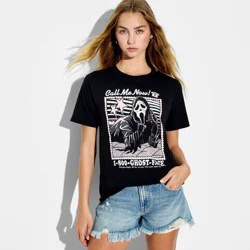 Ghostface Women's Call Me Now Short Sleeve Graphic T-Shirt - Black XXS