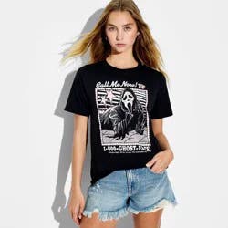 Ghostface Women's Call Me Now Short Sleeve Graphic T-Shirt - Black XL