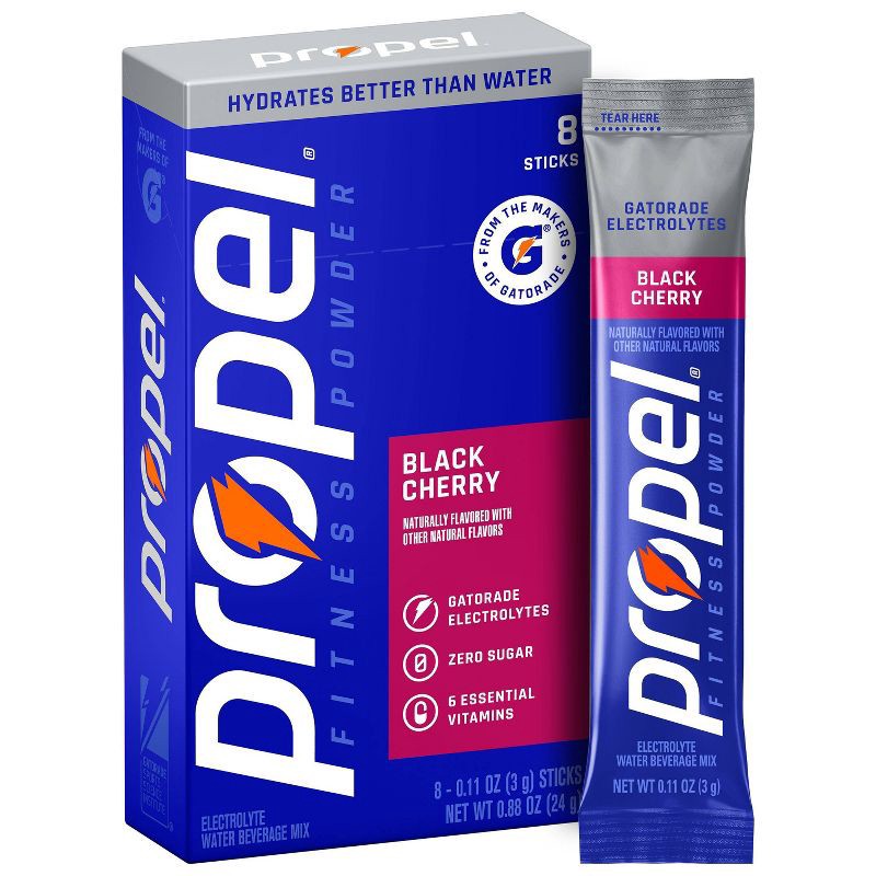 slide 1 of 7, Propel Powder Sticks - Black Cherry - 8ct, 8 ct