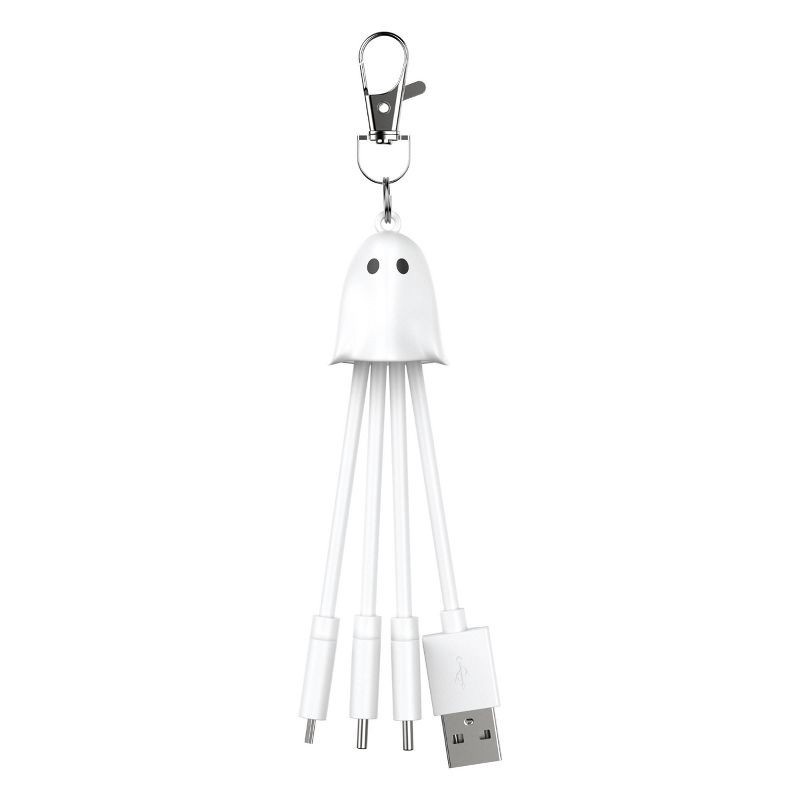 slide 1 of 4, GEMS Figural Keychain Cable - Ghost, 1 ct