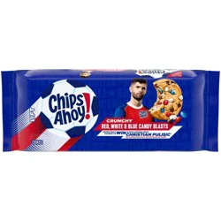 Chips Ahoy! Crunchy Red, White & Blue Candy Blasts Fudgy Chocolate Chip Cookies Limited Edition - 9.5oz