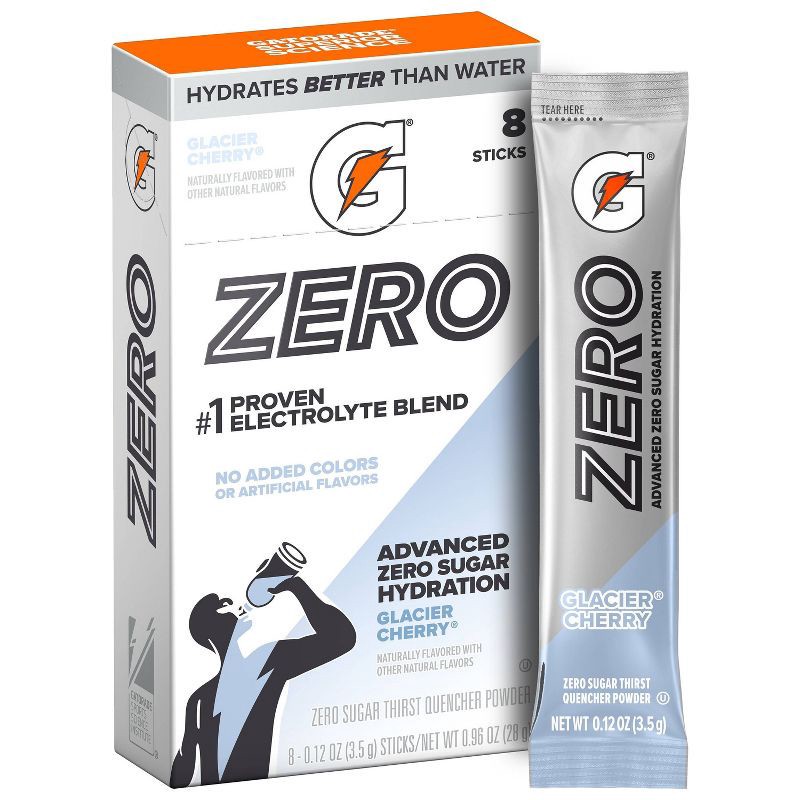 slide 1 of 8, Gatorade G-Zero Powder Sticks - Glacier Cherry - 8ct, 8 ct