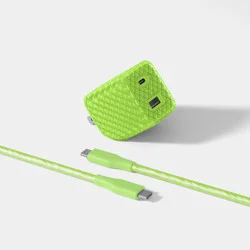 Jelly 25W Dual Port Wall Charger + 6ft USB-C Cable Combo - heyday™ ️ Lime Green