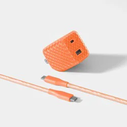 Jelly 25W Dual Port Wall Charger + 6ft USB-C Cable Combo - heyday™ ️ Orange