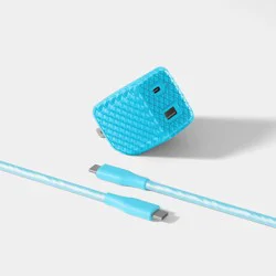 Jelly 25W Dual Port Wall Charger + 6ft USB-C Cable Combo - heyday™ ️ Light Blue
