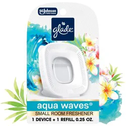 Glade Small Room Freshener Starter Kit for Bathrooms & Small Spaces - Aqua Waves - 0.25oz: Oil, Non-Powered, Sea Salt