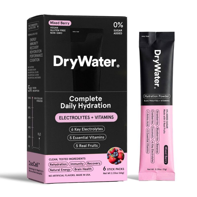 slide 1 of 4, DryWater Mixed Berry - 6ct, 6 ct