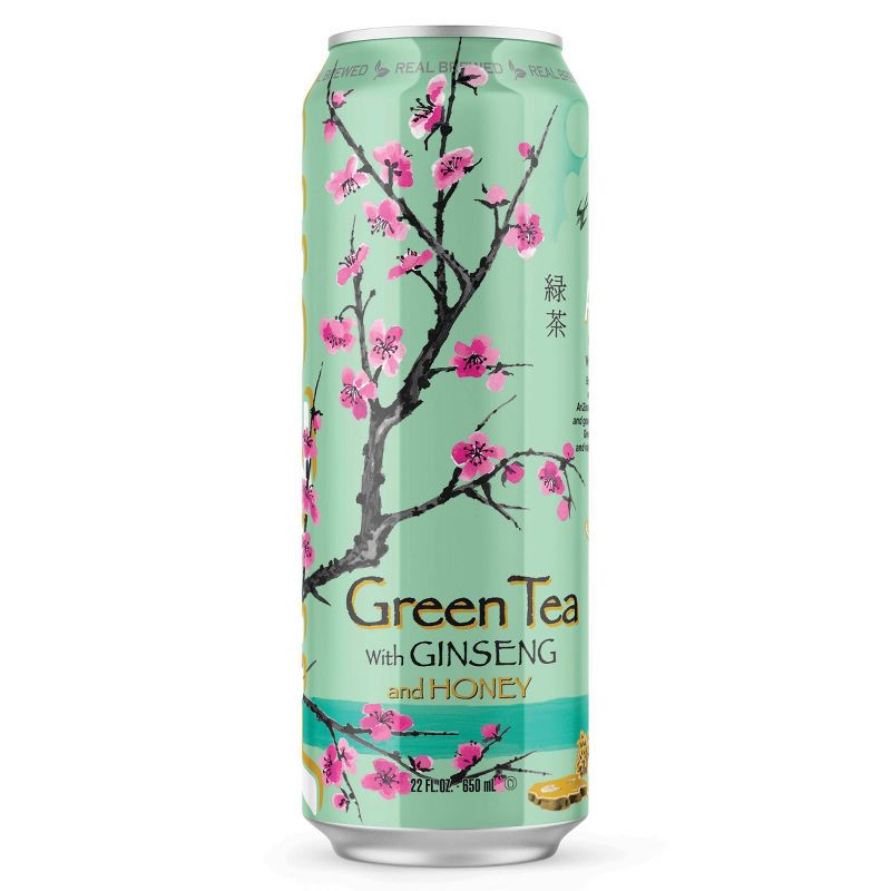 slide 1 of 3, AriZona Green Tea with Ginseng and Honey - 22 fl oz Can, 22 fl oz