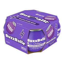 BuzzBallz Grapes Gone Wild Chillers - 4pk/187ml Bottle